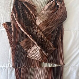 Fashion Nova plisse pant set